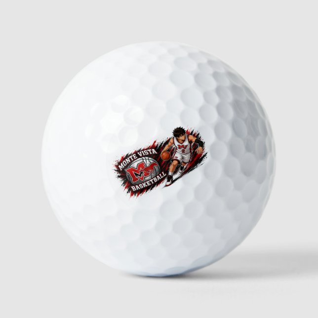 Monte Vista Basketball Golf Ball – Benutzerdefinie (Vorderseite)