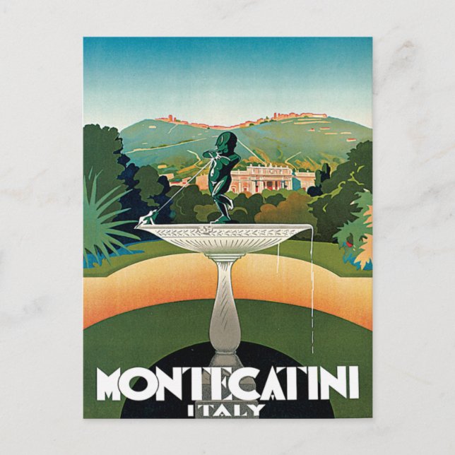 Montecatini Italien Vintage Travel Postkarte (Vorderseite)