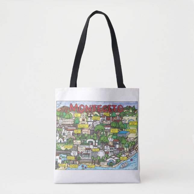 Montecito Karte Tote Bag Tasche (Vorderseite)