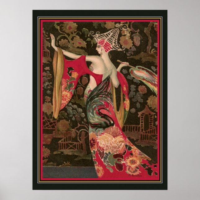 Montedoro-Art-Deco-asiatische Mode Poster (Vorne)