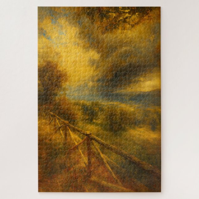 Montefalco Italy Turner Style Art Puzzle (Vertikal)