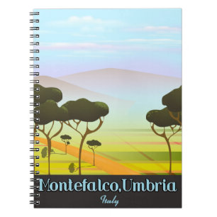 Montefalco, Umbrien Italien Reiseplakat Notizblock