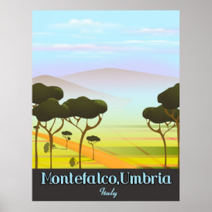 Montefalco, Umbrien Italien Reiseplakat Poster