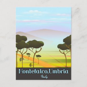 Montefalco, Umbrien Italien Reiseplakat Postkarte