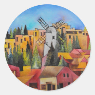 Montefiore Windmill Runder Aufkleber