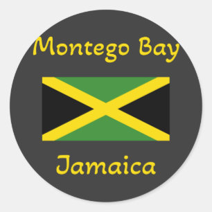 Montego Bay Jamaica - jamaikanische Flagge Runder Aufkleber