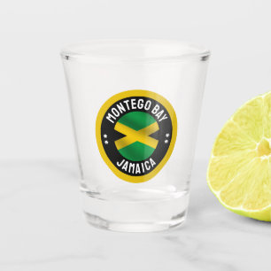 Montego Bay Jamaica jamaikanische Flagge Schnapsglas