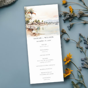 Montego Bay Jamaica Landscape Wedding Program Einladung