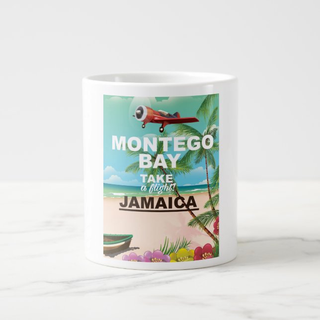 Montego Bay Jamaica Reiseplakat Jumbo-Tasse (Vorderseite)