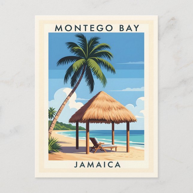 Montego Bay Jamaica Reiseplan - TROPISCHE INSEL Postkarte (Vorderseite)