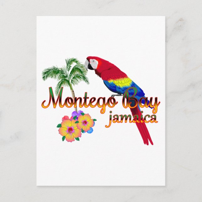 Montego Bay Jamaica Tropical Parrot Postkarte (Vorderseite)