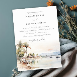 Montego Bay Jamaica Wasserfarbenwelt Hochzeit Einladung