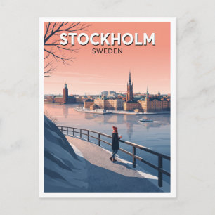 Monteliusvägen und Riddarfjärden Stockholm Schwede Postkarte