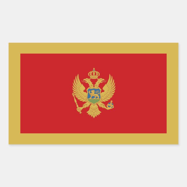 montenegrinische Flagge, Flagge Montenegros Rechteckiger Aufkleber (Vorderseite)