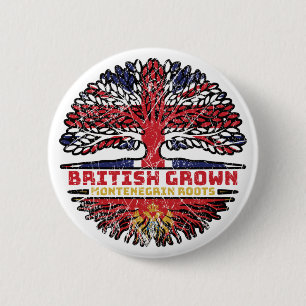 Montenegro - Britische Tree Roots-Flagge des Verei Button
