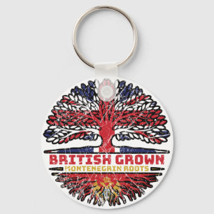 Montenegro - Britische Tree Roots-Flagge des Verei Schlüsselanhänger
