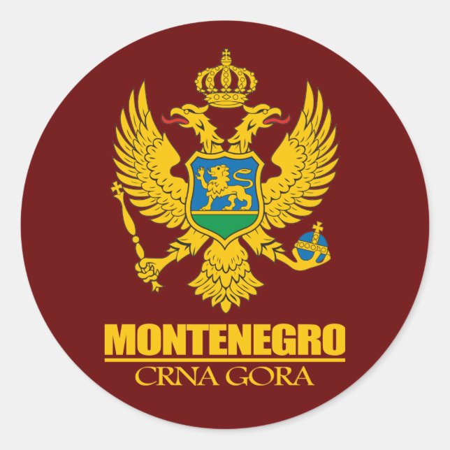 Montenegro COA Runder Aufkleber (Vorderseite)