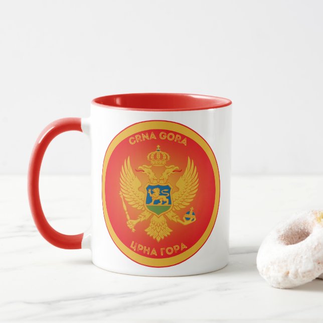 Montenegro-Erbe-Emblem Tasse (Mit Donut)