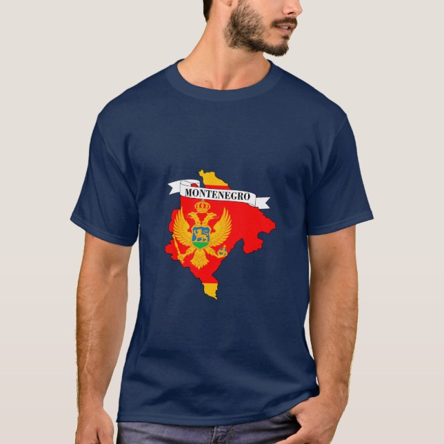 Montenegro flag map T-Shirt (Vorderseite)