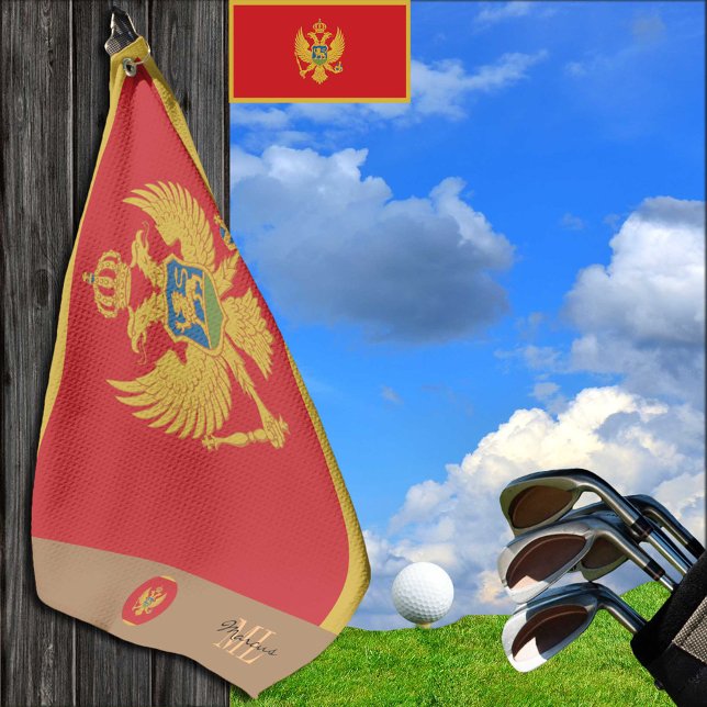 Montenegro Flag & Montenegro Golf mit Monogramm Golfhandtuch (Von Creator hochgeladen)
