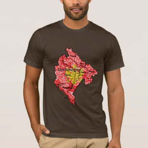 Montenegro Flagcolor Map T - Shirt