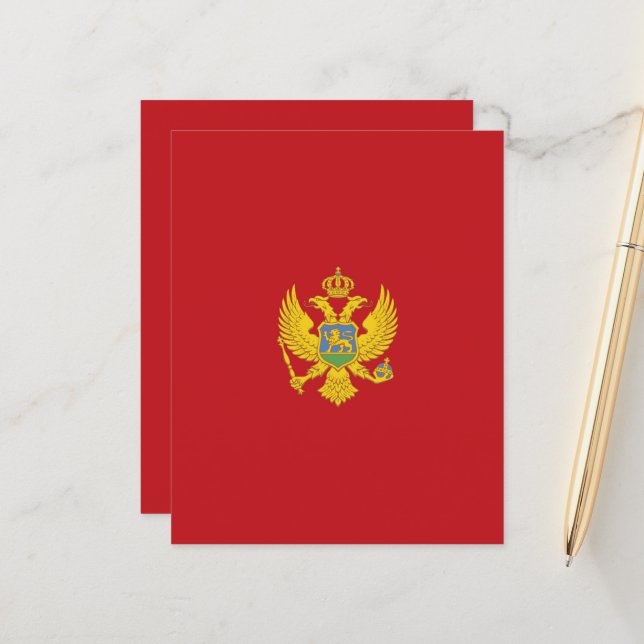 Montenegro-Flagge (Vorderseite/Rückseite Beispiel)