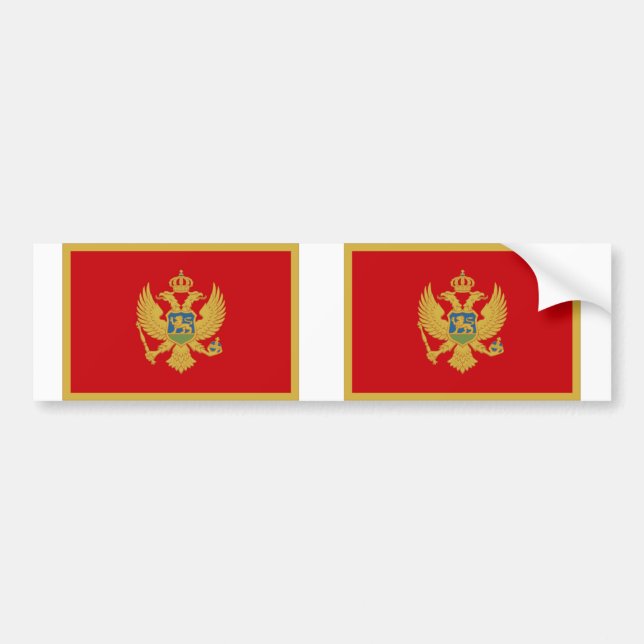 Montenegro-Flagge Autoaufkleber (Vorne)