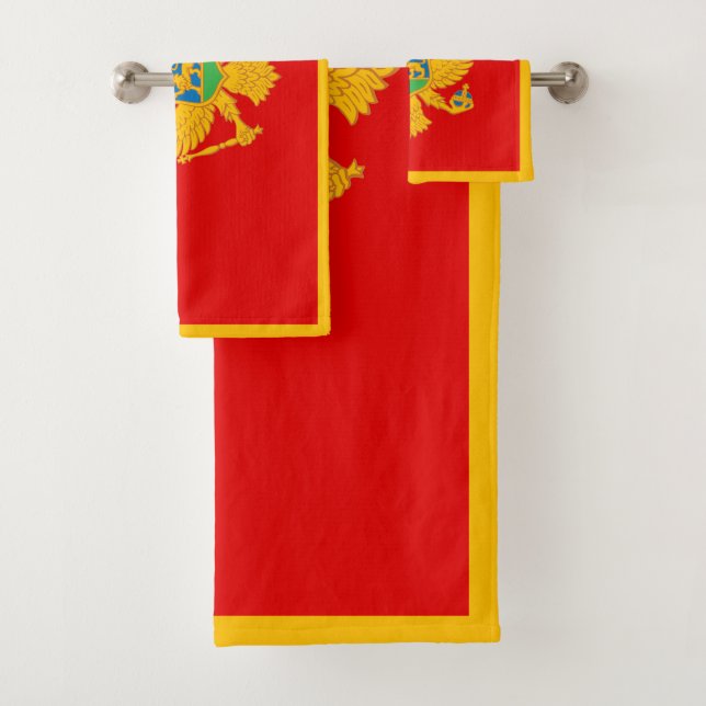 Montenegro-Flagge Badhandtuch Set (Insitu)