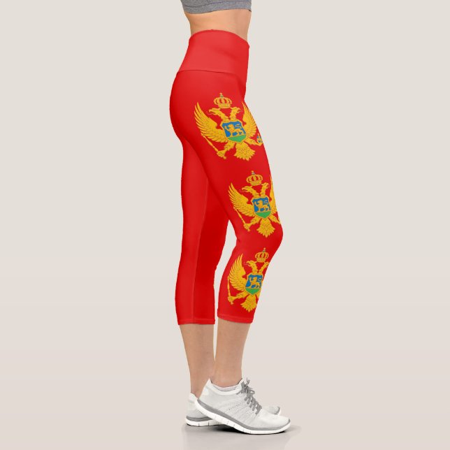 Montenegro-Flagge Capri Leggings (Rechts)