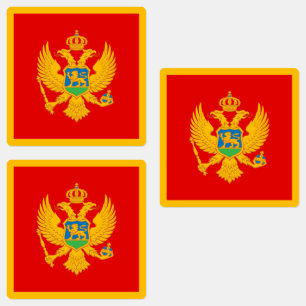 Montenegro-Flagge Etiketten