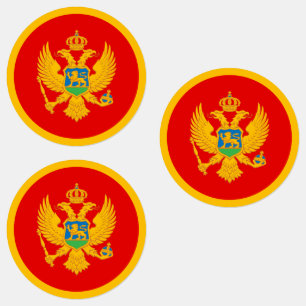 Montenegro-Flagge Etiketten