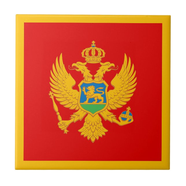Montenegro-Flagge Fliese (Vorderseite)