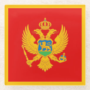 Montenegro-Flagge Glasuntersetzer