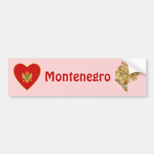 Montenegro-Flagge Herz + Karte Aufkleber Autoaufkleber
