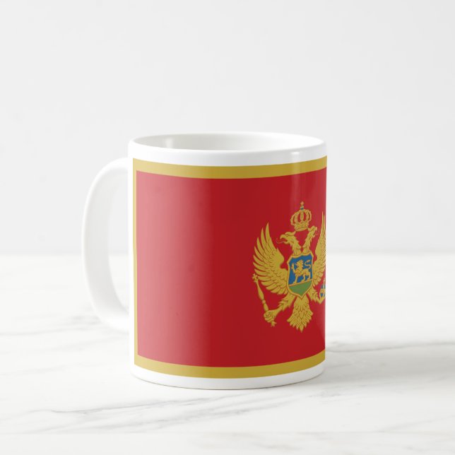 Montenegro-Flagge Kaffeetasse (Vorderseite Links)