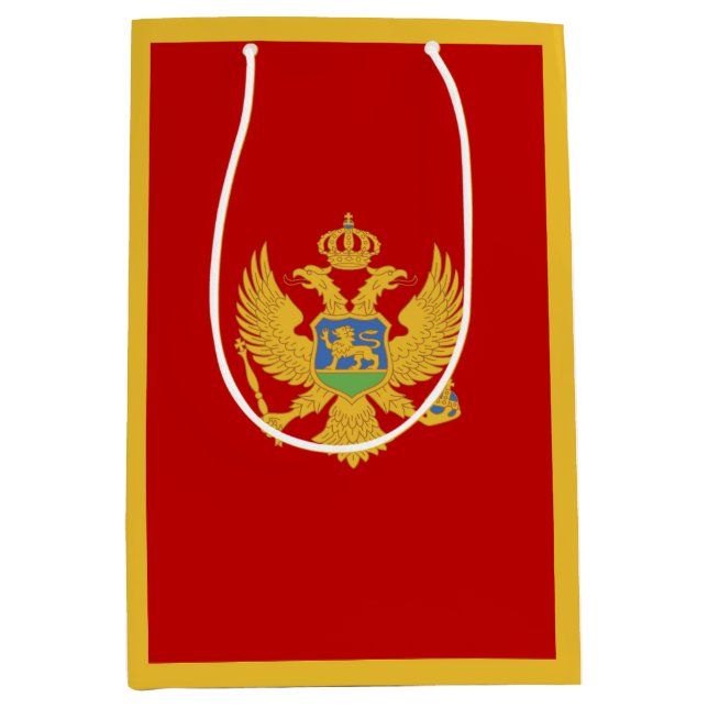Montenegro-Flagge Mittlere Geschenktüte (Vorderseite)