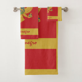 Montenegro - Flagge / Montenegro - Reisen / Sport Badhandtuch Set