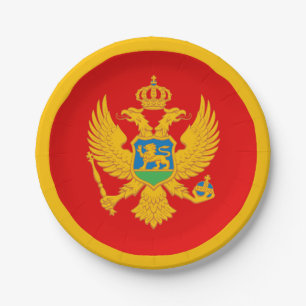 Montenegro-Flagge Pappteller