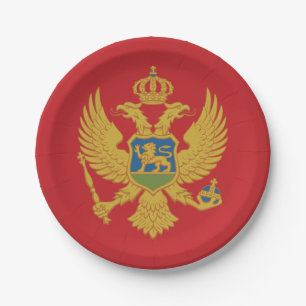 Montenegro-Flagge Pappteller