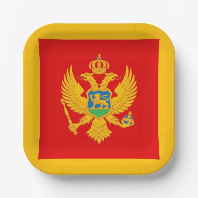 Montenegro-Flagge Pappteller (Vorderseite)