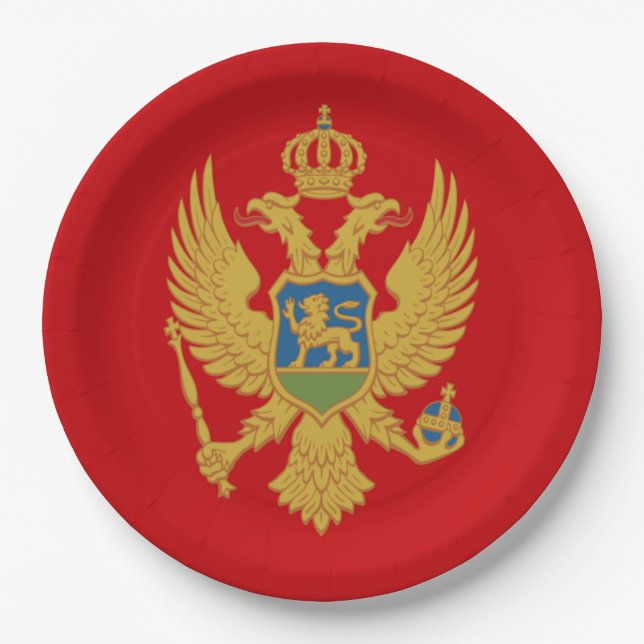 Montenegro-Flagge Pappteller (Vorderseite)