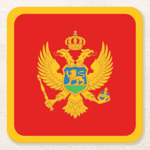 Montenegro-Flagge Rechteckiger Pappuntersetzer