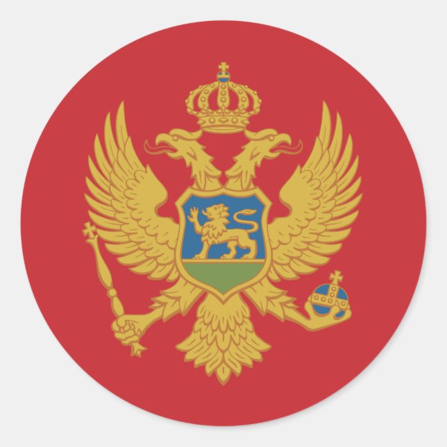 Montenegro-Flagge Runder Aufkleber (Vorderseite)