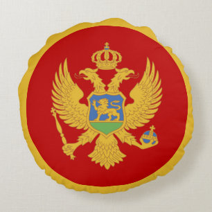 Montenegro-Flagge Rundes Kissen