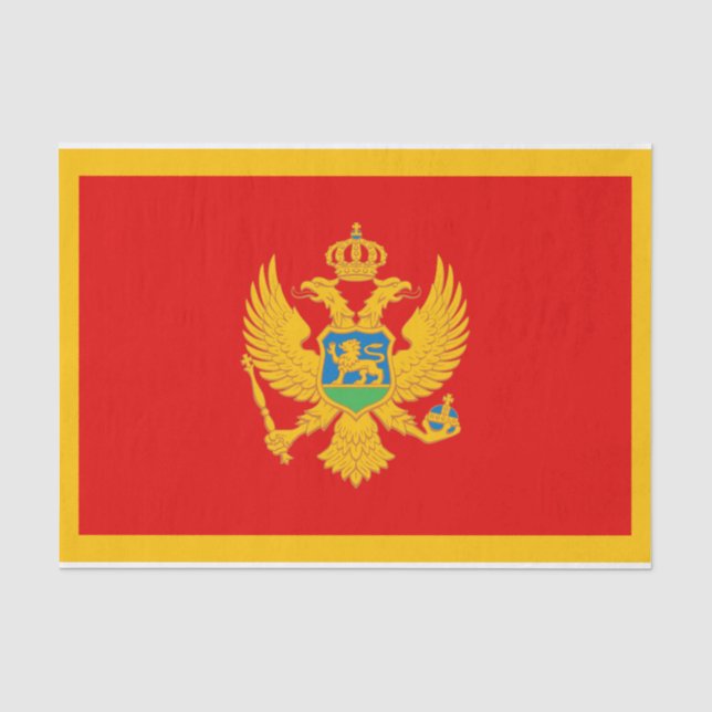 Montenegro-Flagge Seidenpapier (Vorderseite)