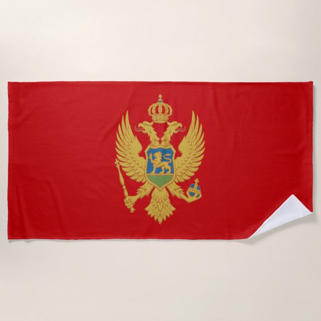 Montenegro-Flagge Strandtuch (Vorderseite)