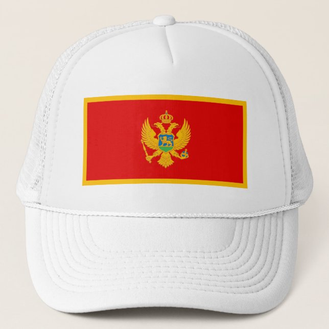 Montenegro-Flagge Truckerkappe (Vorderseite)