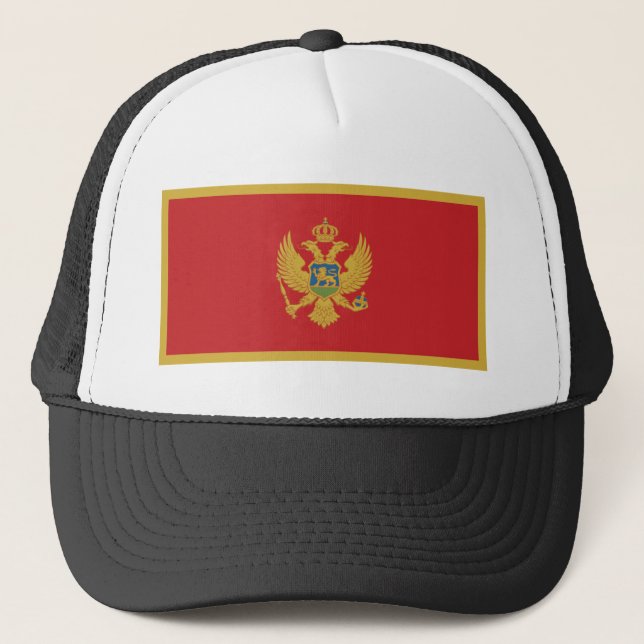 Montenegro-Flagge Truckerkappe (Vorderseite)