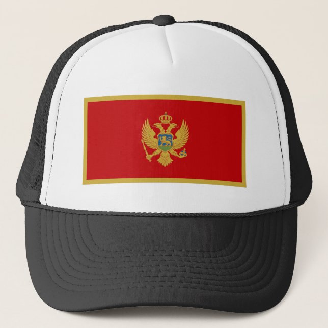 Montenegro-Flagge Truckerkappe (Vorderseite)