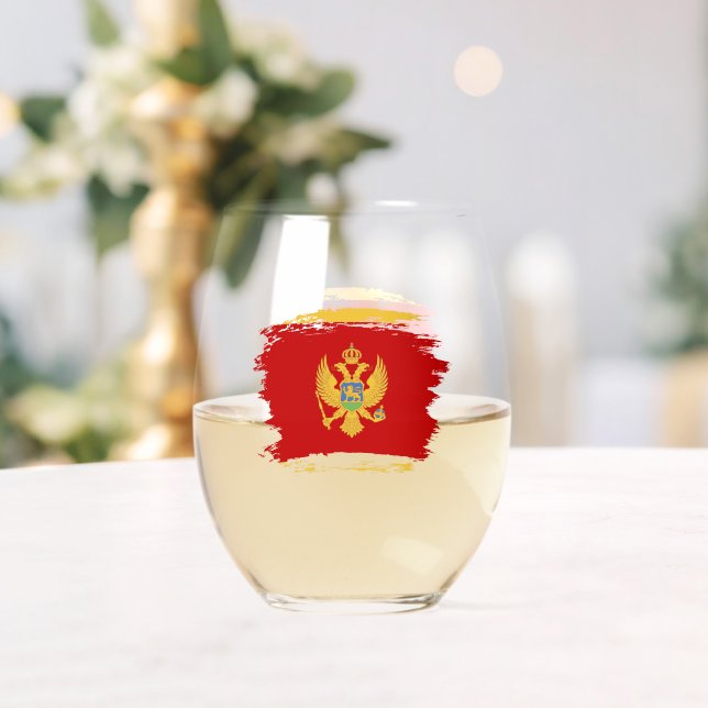 Montenegro-Flagge Weinglas Ohne Stiel (Insitu (Hochzeit))